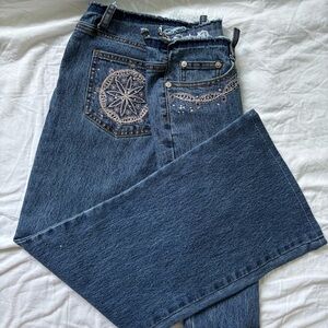 Embroidered Blue Women's Jeans
